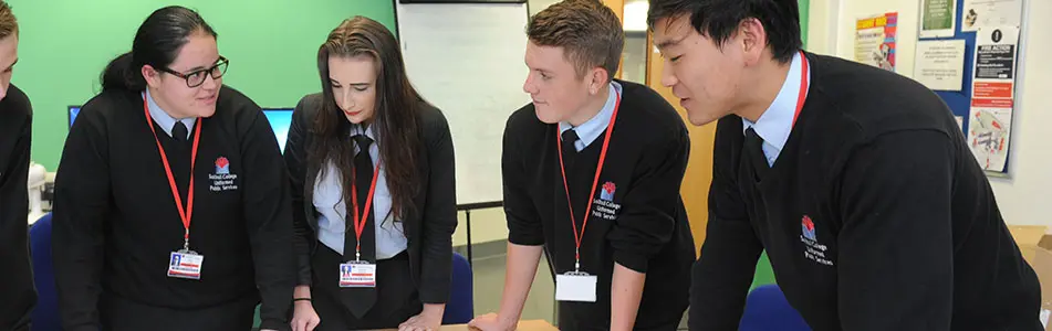 Students discussing tactics